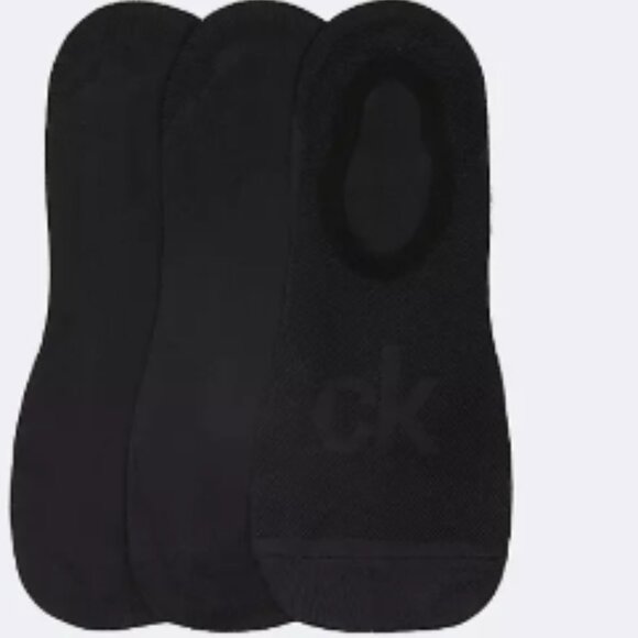 Calvin Klein Black No Show Socks (Pack of 3) - Comfortable & Stylish - Picture 1 of 7